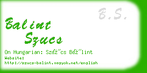 balint szucs business card